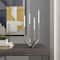 15" Silver Stainless Steel Abstract U-Shaped Candelabra
